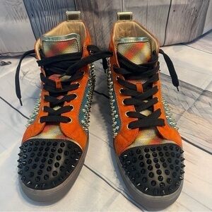 🔥 CHRISTIAN LOUBOUTIN MID-TOP STUDDED SNEAKERS – CERTIFIED AUTHENTIC 🔥